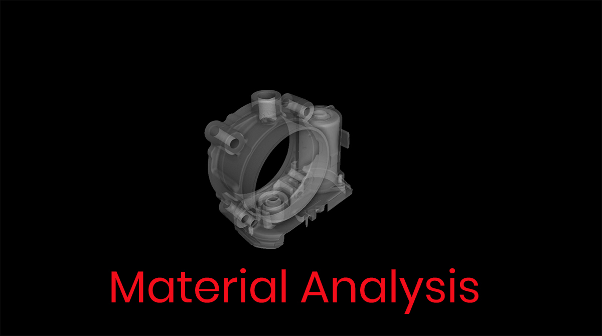 Industrial Computed tomography & 3D Xray CT scanning results analyzed based upon material for internal features, fibers, and porosity for voids